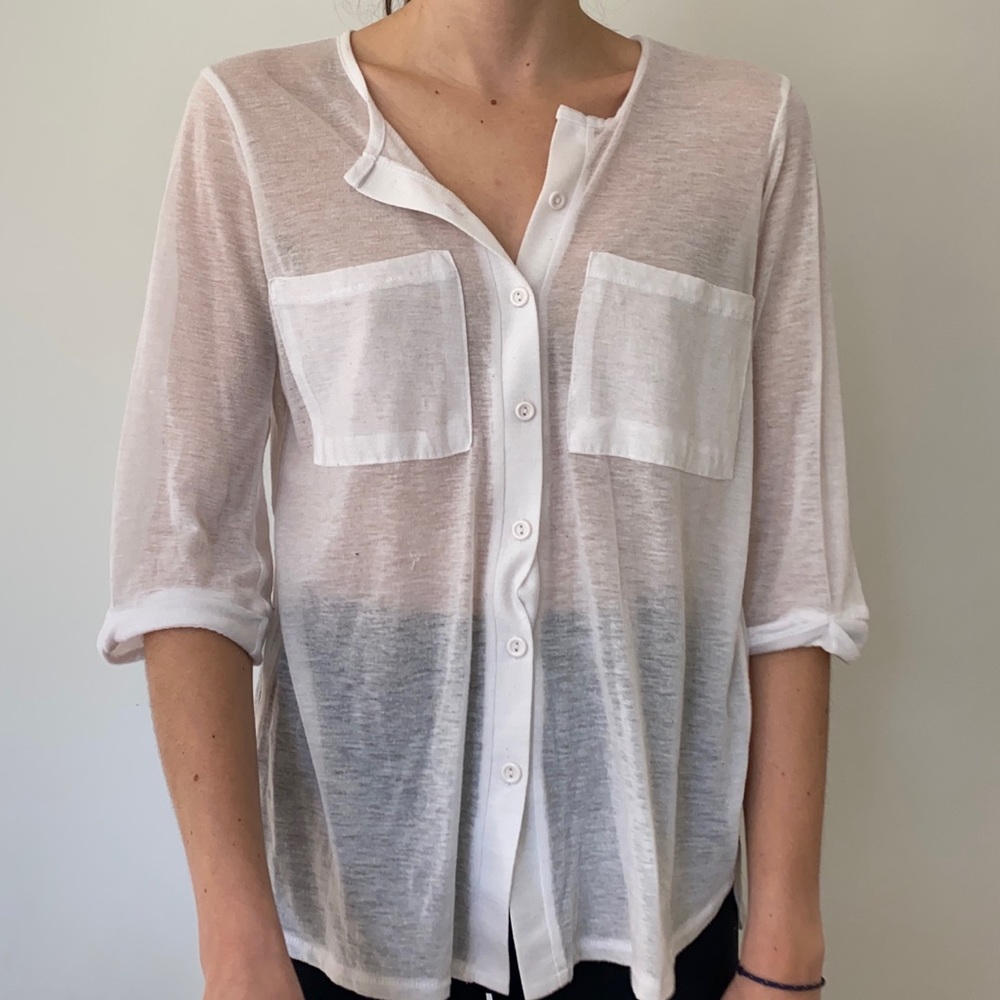 Topshop white cotton button up